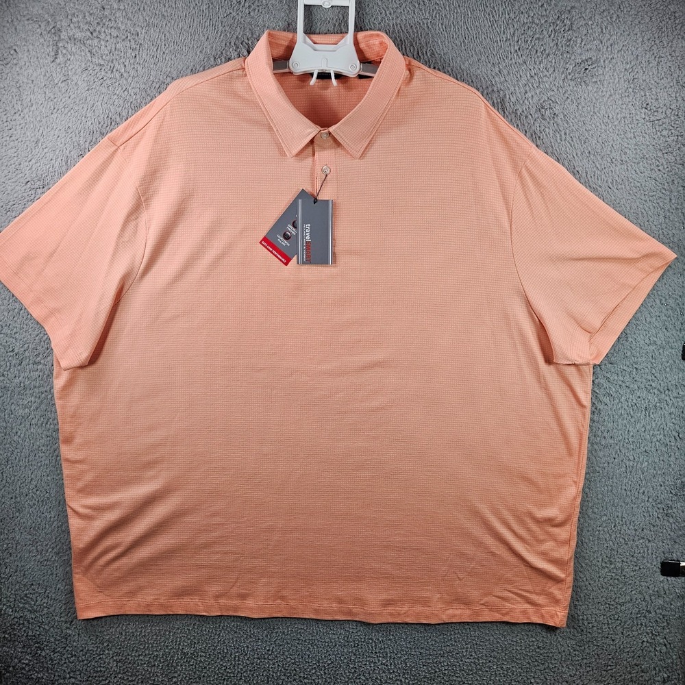 NEW Roundtree & Yorke Travel Smart Polo Shirt Men 4XB Light Orange Easy Care